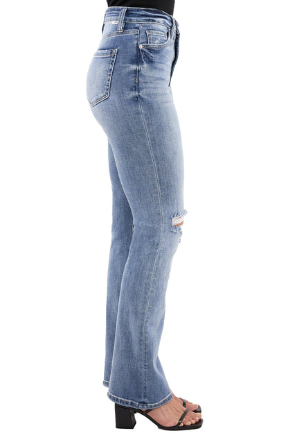 Mia High Rise Bootcut Distressed Jeans